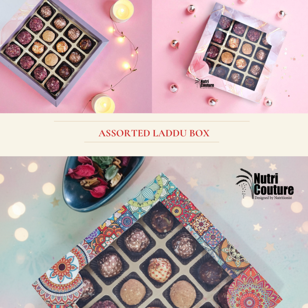 Nutri Couture Rakhi Hamper Box Green/ Pink Square Box - NCD#2