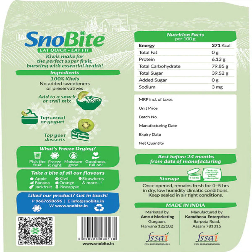Snobite Tangy and Sweet- Orange, Strawberry and Kiwi Pouch