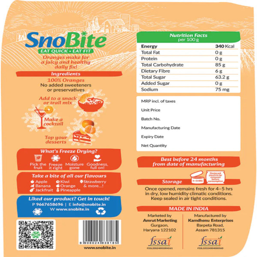 Snobite Tangy and Sweet- Orange, Strawberry and Kiwi Pouch
