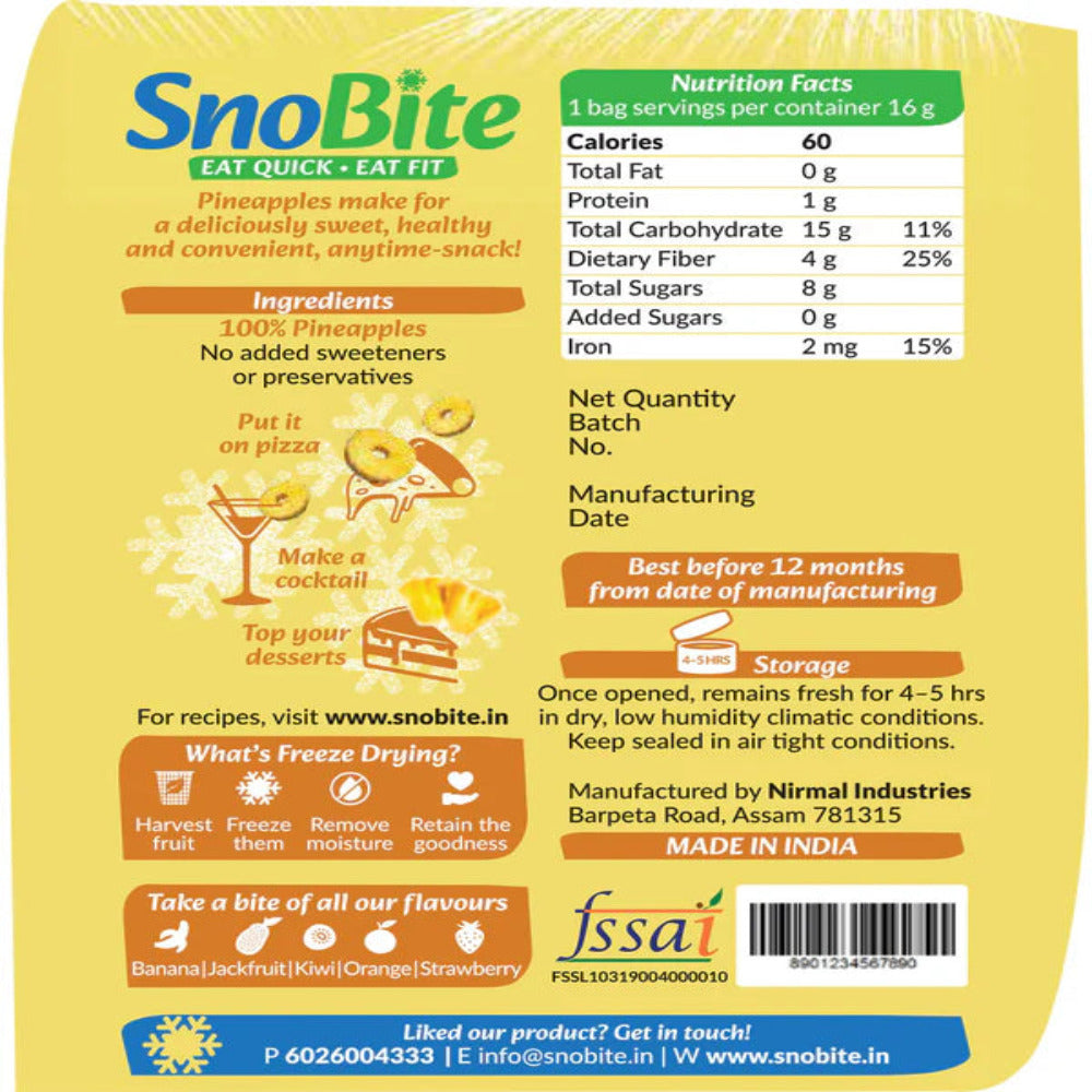 Snobite Sweet treats- Pineapple and Mango Pouch