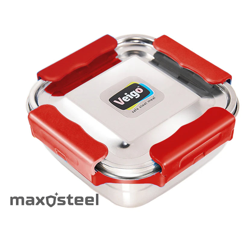 Veigo LunchBoss Combo- Tower of 3 Medium Stainless Steel Lunch Boxes in an Insulated Lunch Bag